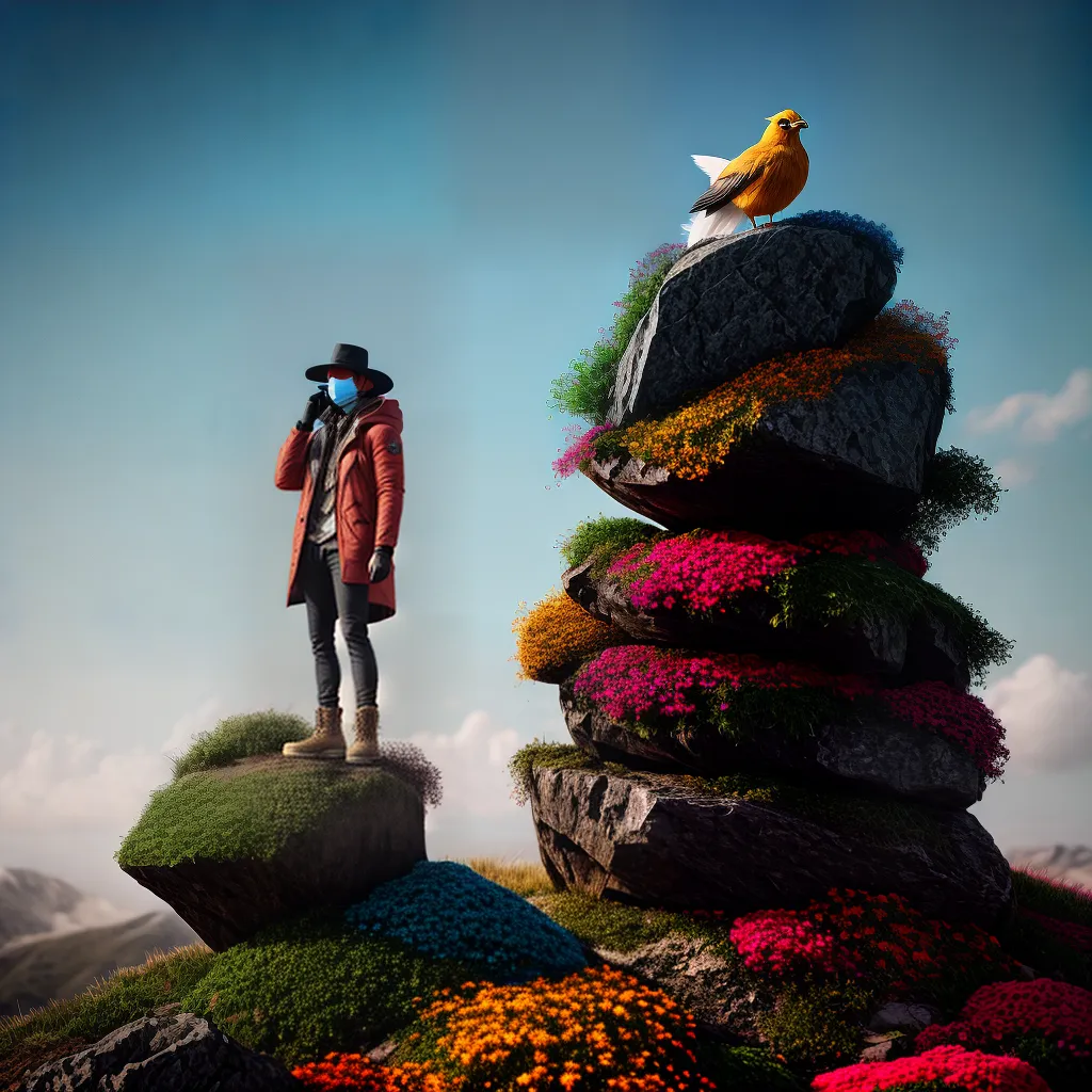 Sonhos enigmáticos: descubra o significado de rebeldia e resíduos 5 Fotos pintura surrealista montanha colorida mascara