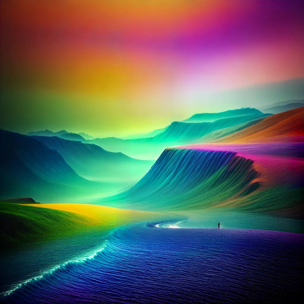 Fotos pintura surrealista paisagem colorida 1