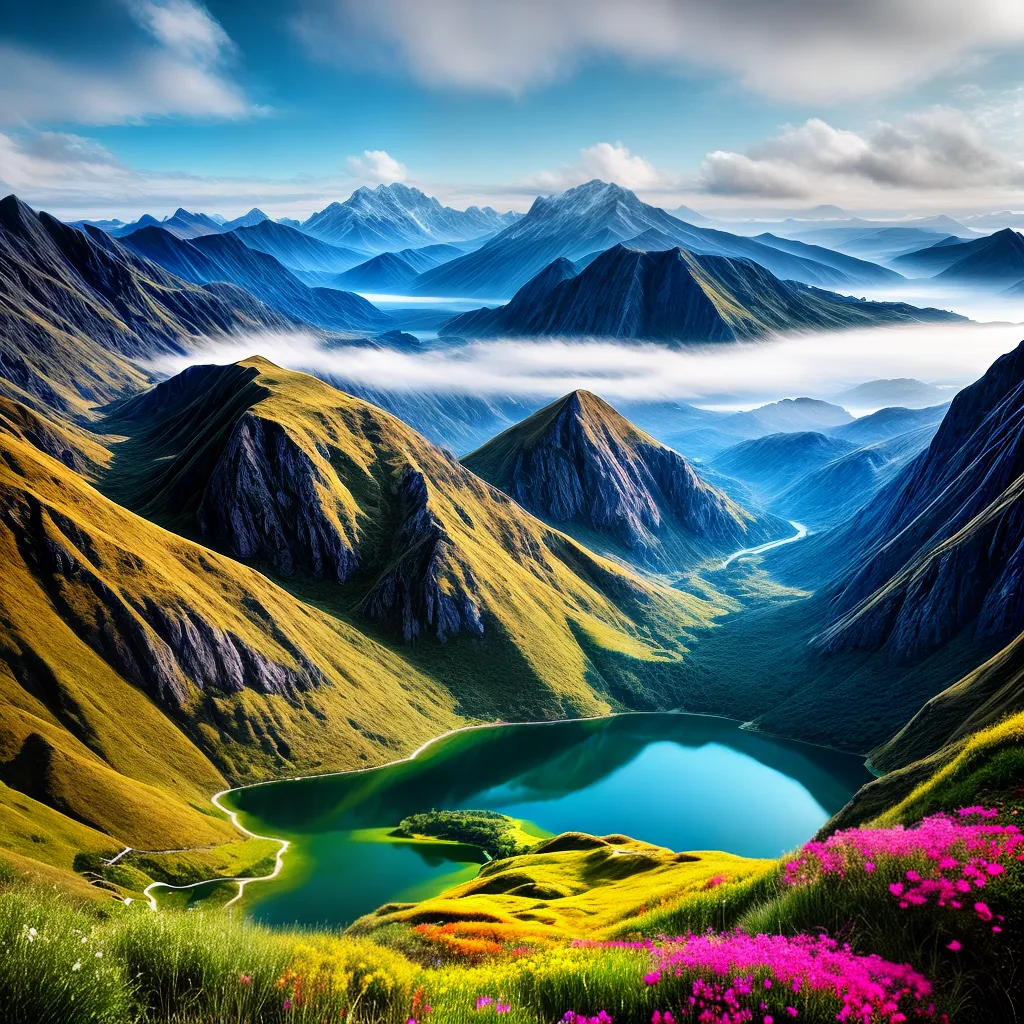 Fotos pintura surrealista paisagem colorida