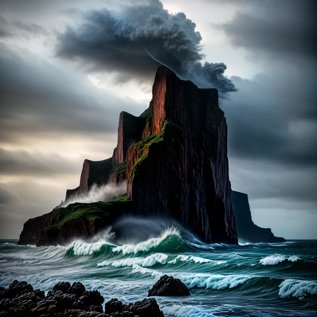 Fotos pintura tempestade oceano sonhos caoticos