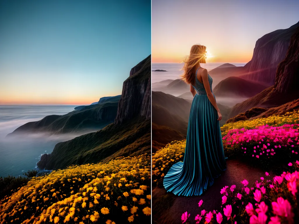 Descubra o Significado dos Sonhos: Colagem Lírica de Sentimentos 5 Fotos por do sol oceano flores sonhos