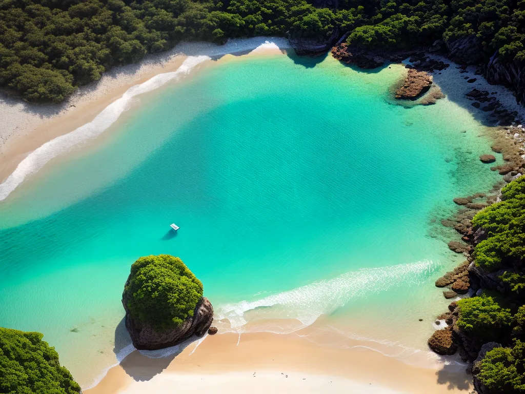 Fotos praia aguas turquesa ceu azul