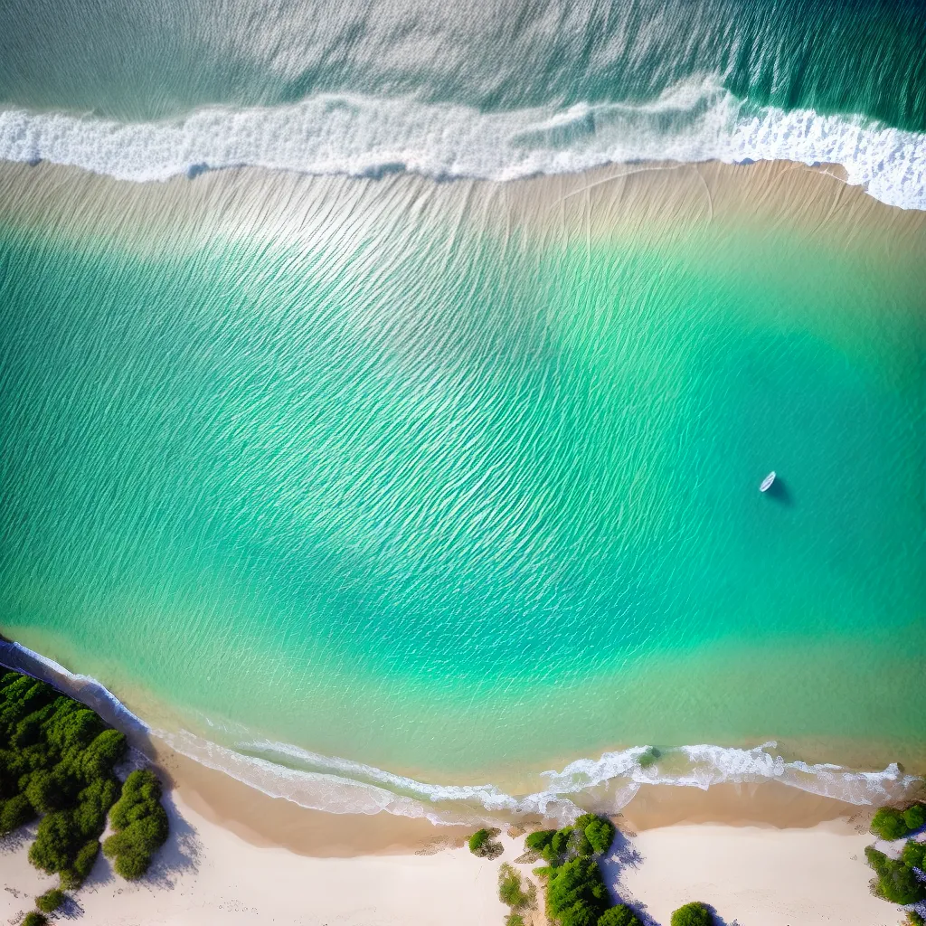 Fotos praia azul cristalina areia dourada