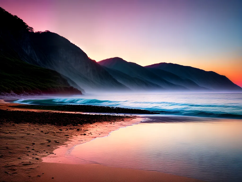 Fotos praia crepusculo cores ceu mar