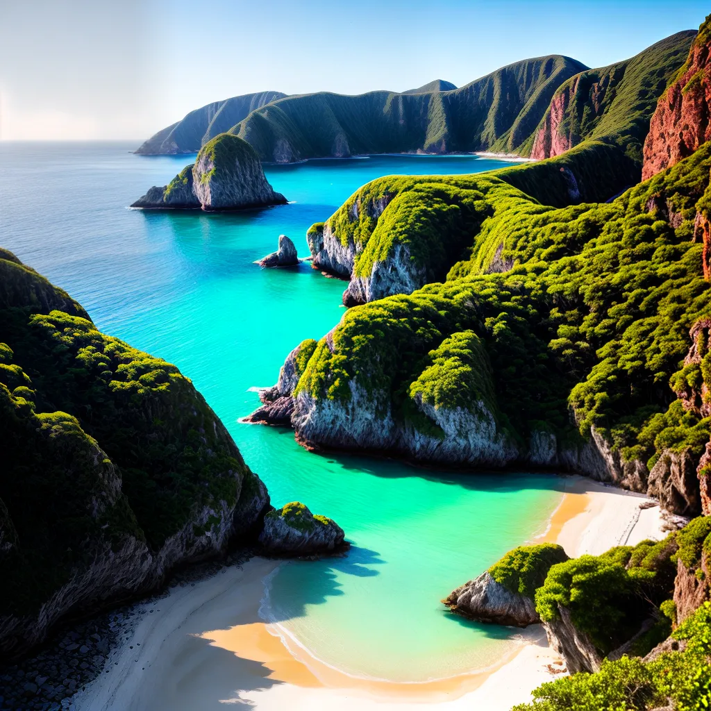Fotos praia encantadora aguas turquesa por do sol