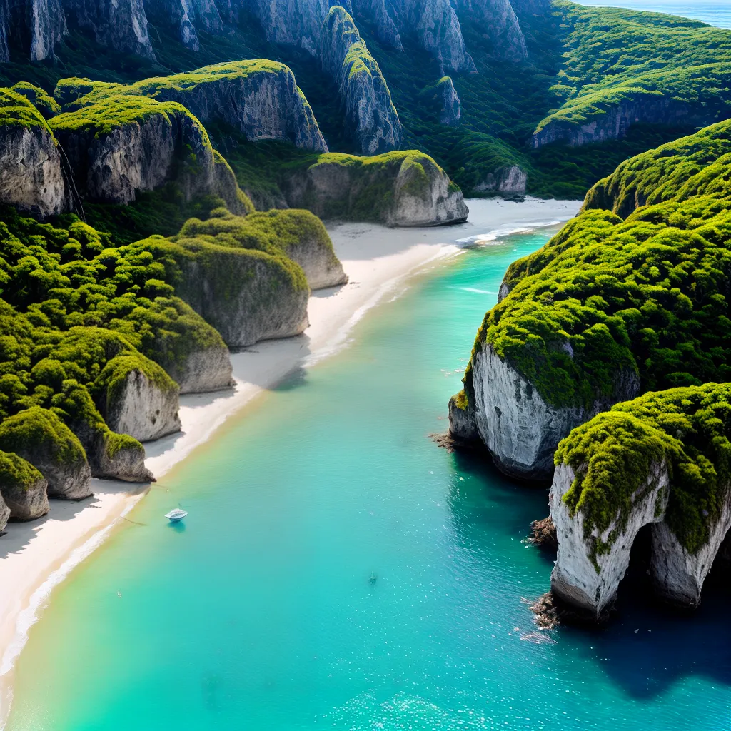 Fotos praia escondida aguas turquesa natureza 2