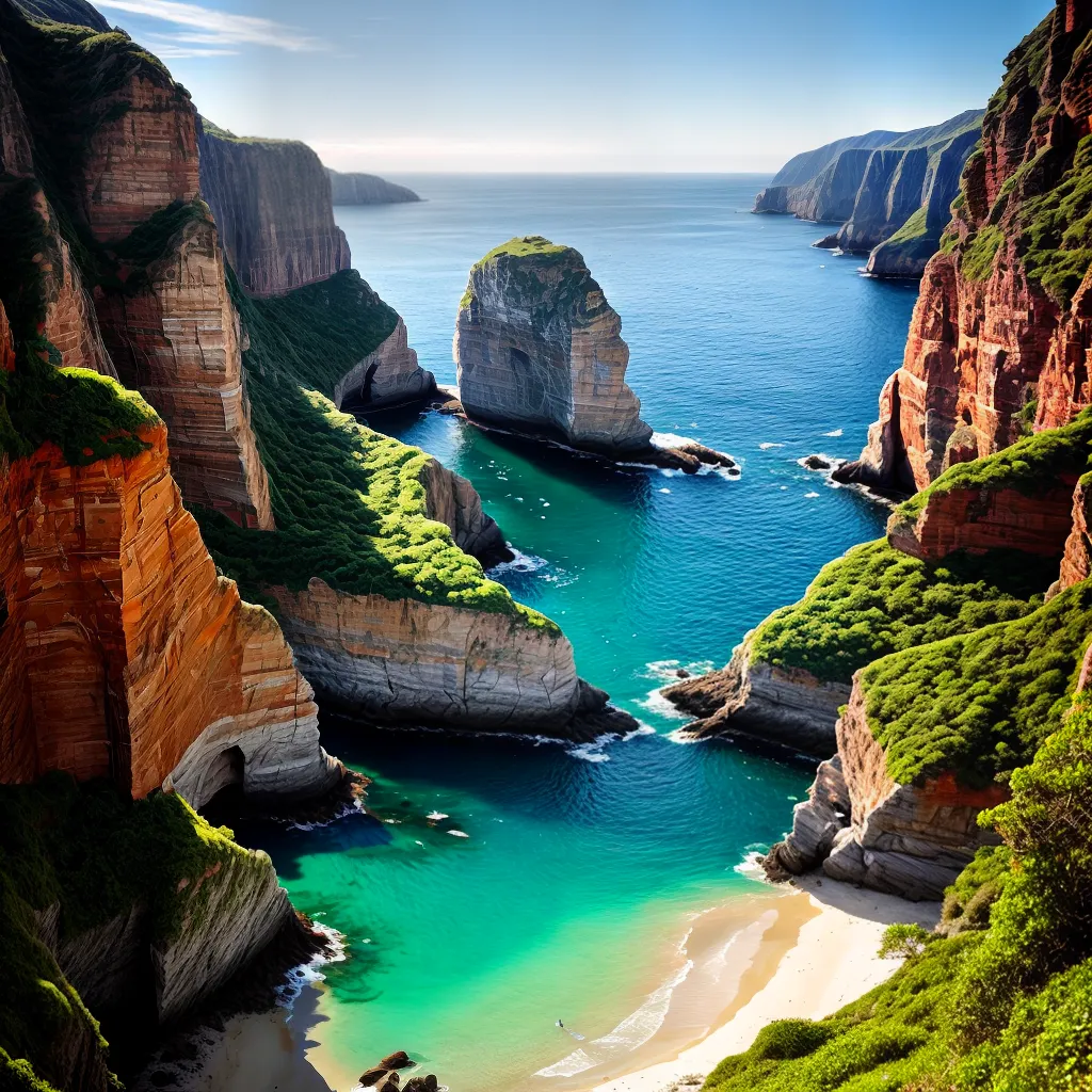 Sonhar com Praias Secretas. 2 Fotos praia escondida areia dourada mar turquesa