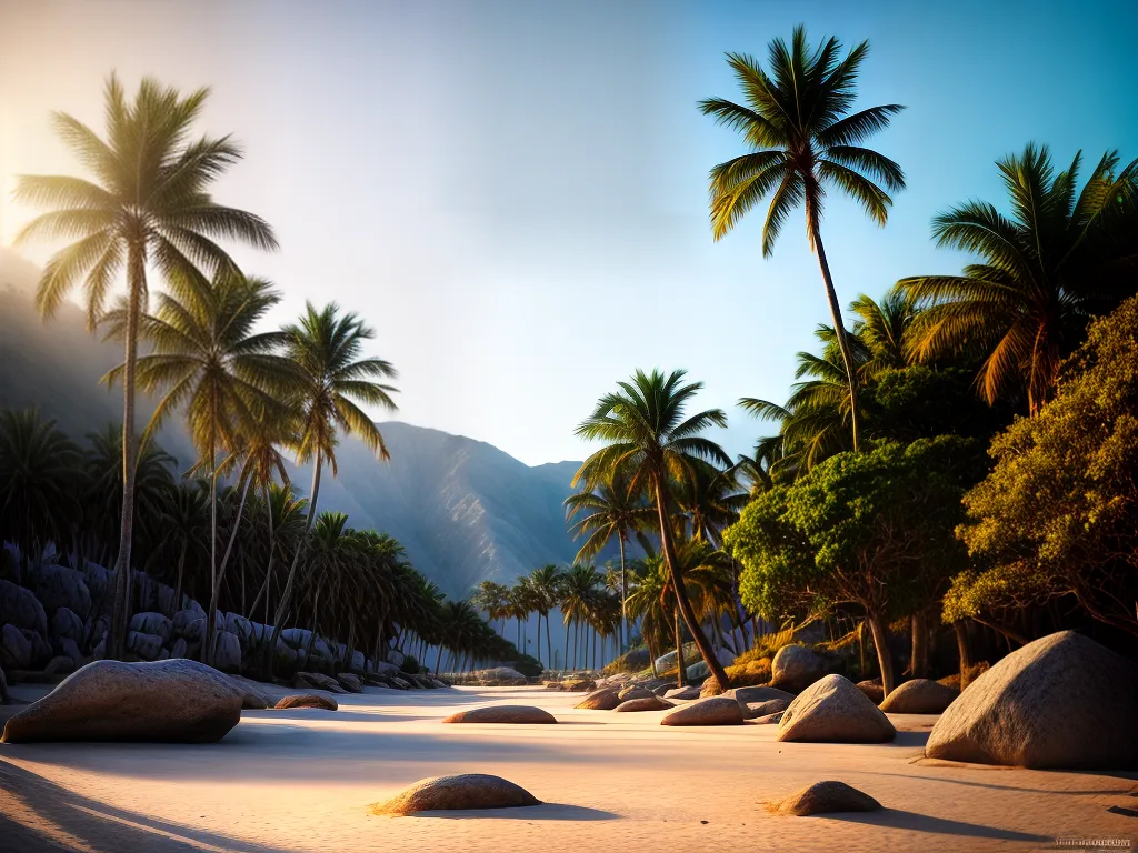Mundo dos Sonhos: Coqueirais, Sombras e Pedras Desvendados! 6 Fotos praia palmeiras sombra pedras ocultas
