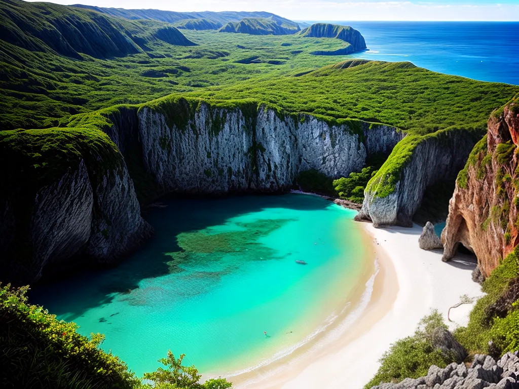 Fotos praia paradisiaca cliffs agua turquesa