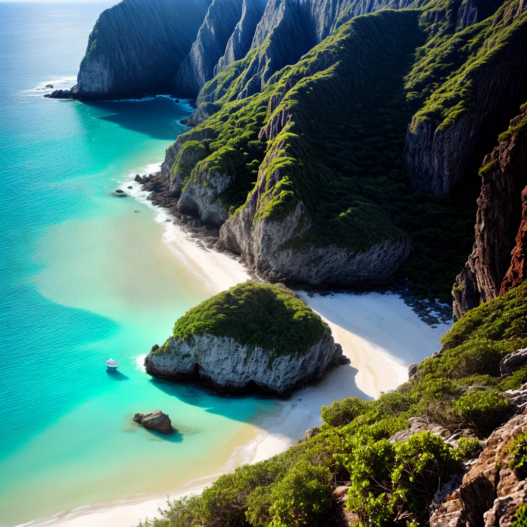 Fotos praia paradisiaca cliffs aguas turquesa