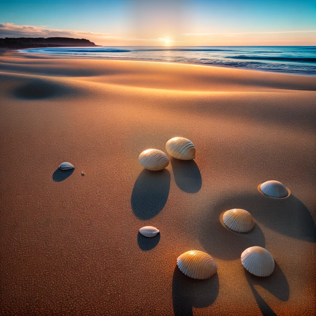 Descubra o significado dos sonhos com sereno e conchas! 4 Fotos praia por do sol areia conchas serenidade