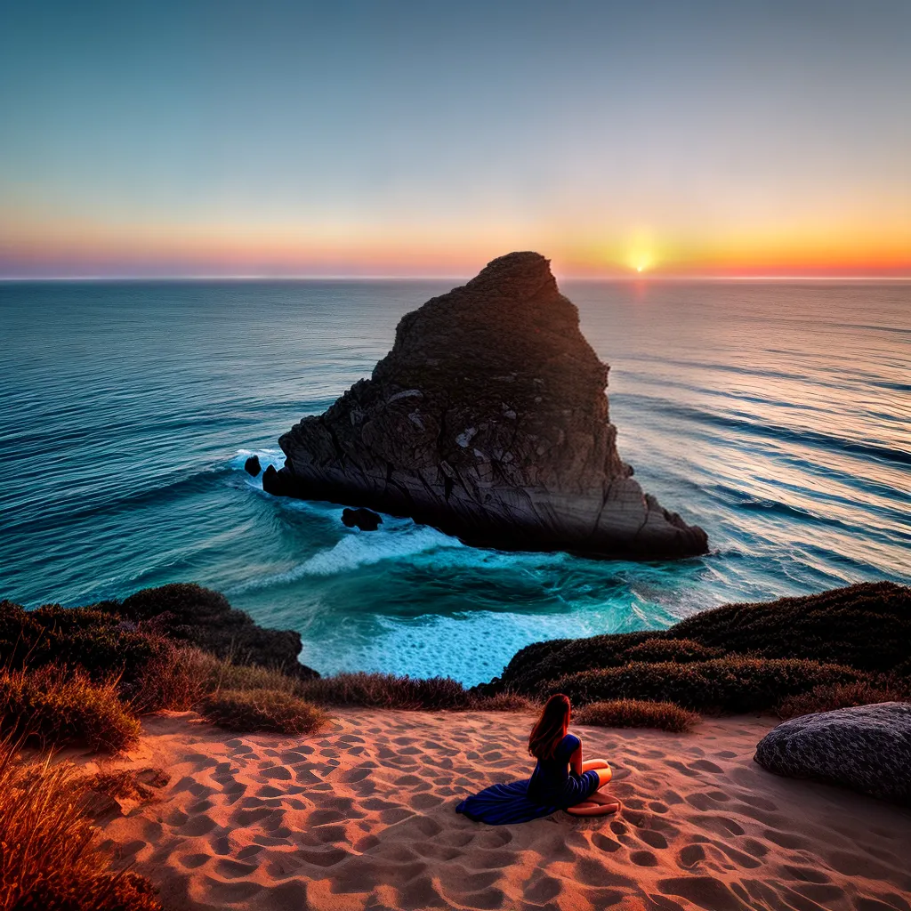 Fotos praia por do sol meditacao estrelas