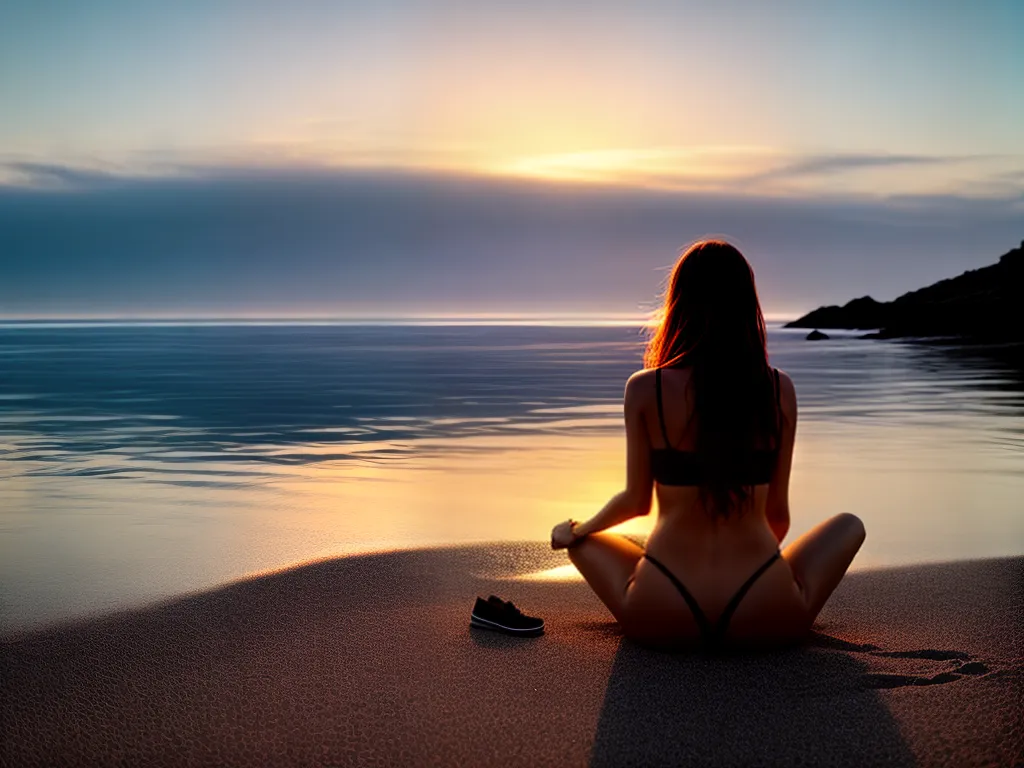 Fotos praia por do sol meditacao