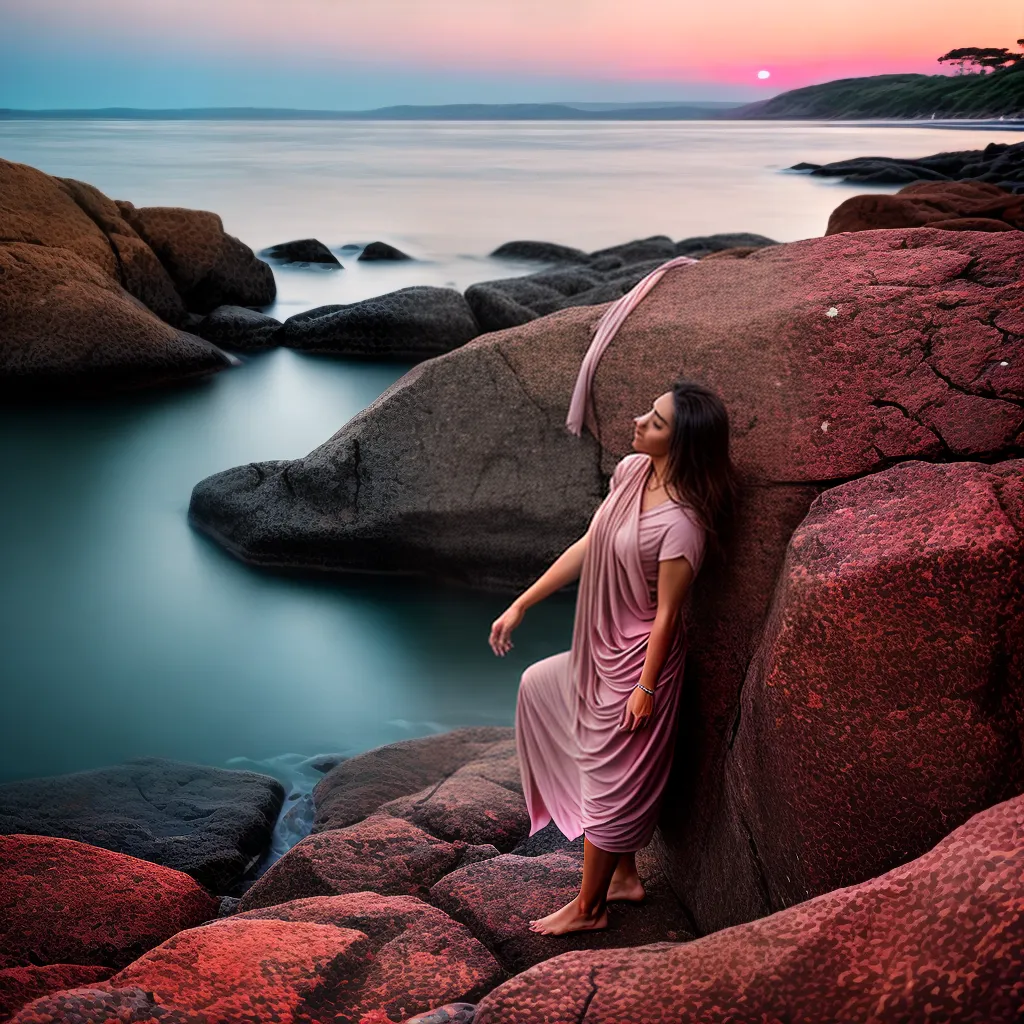 Fotos praia por do sol onda serenidade