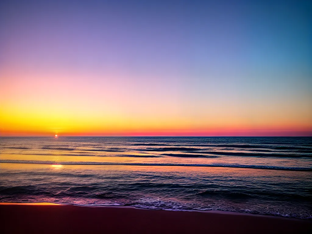 Fotos praia por do sol ondas calmas