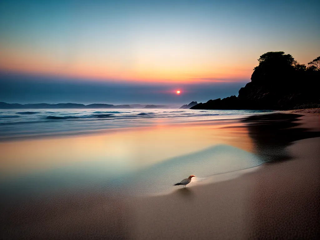 Fotos praia por do sol ondas gaivotas 1