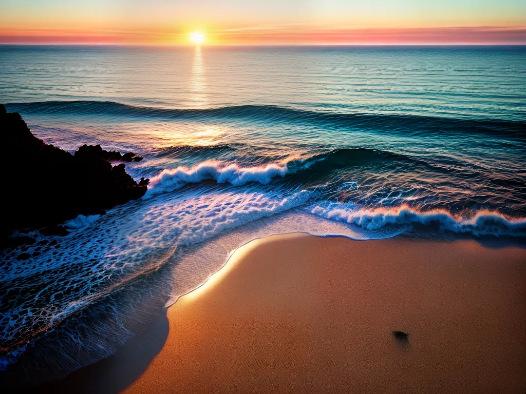 Fotos praia por do sol ondas gaivotas contemplacao