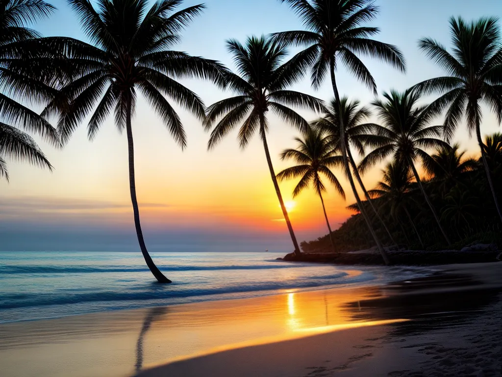 Fotos praia por do sol sereno 1