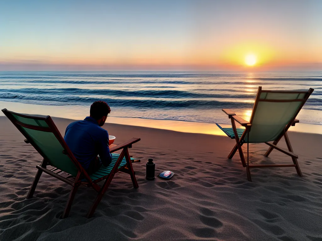 Fotos praia por do sol sereno silhueta 1
