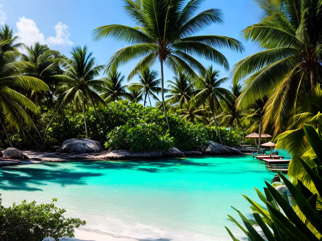 Descubra o Significado de Sonhar com Viagens Exóticas 2 Fotos praia tropical aguas cristalinas hamacas 1