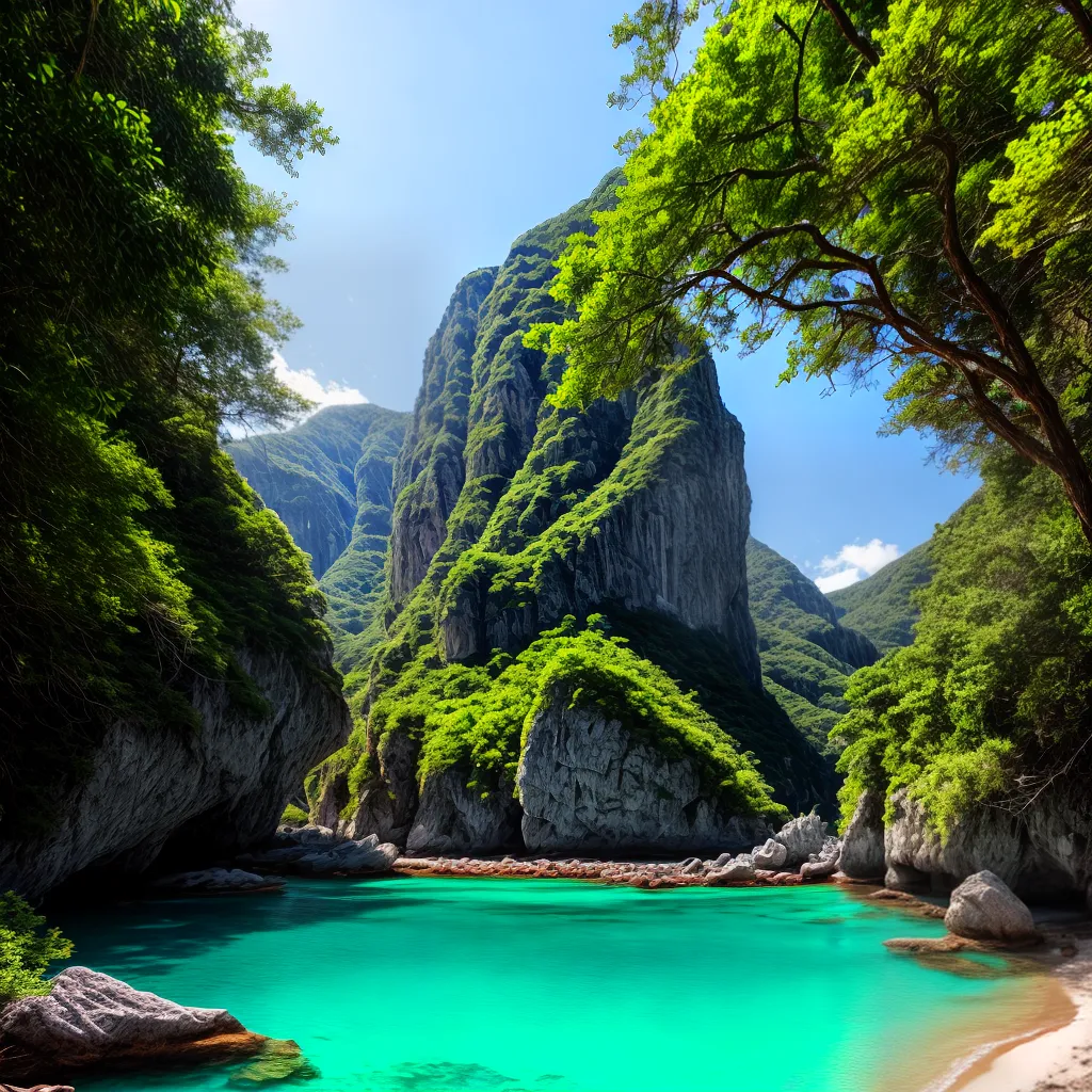 Fotos praia turquesa montanhas sustentavel