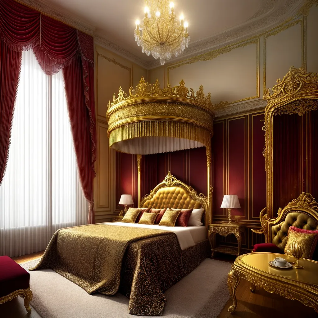 Fotos quarto luxuoso ouro veludo