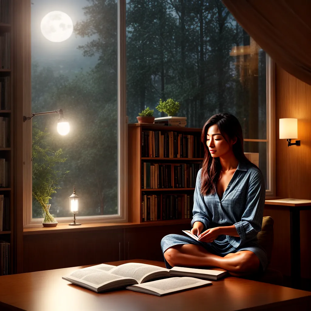 Desvendando o Significado dos Sonhos: Ciência, Isolamento e Calmaria 3 Fotos quarto sereno pessoa livros lua