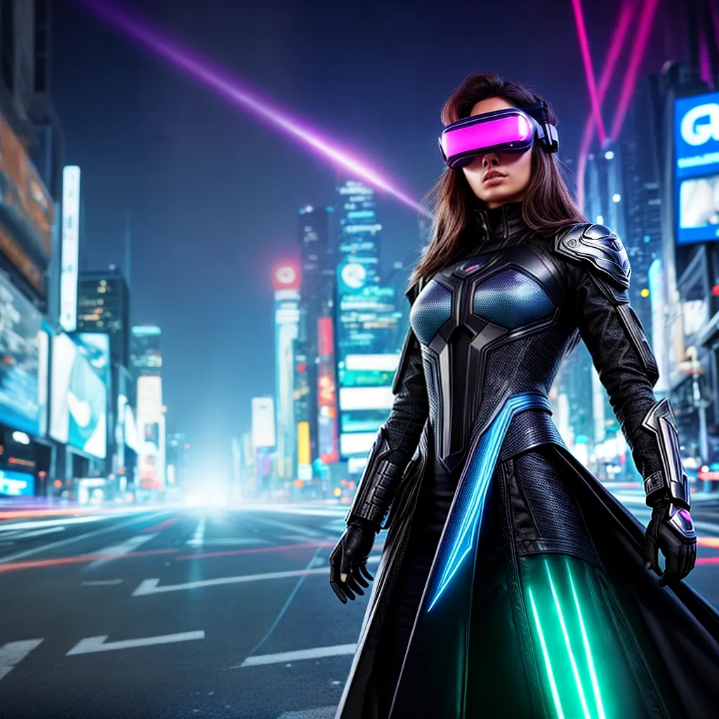 Fotos realidade virtual cidade futurista holograma 1