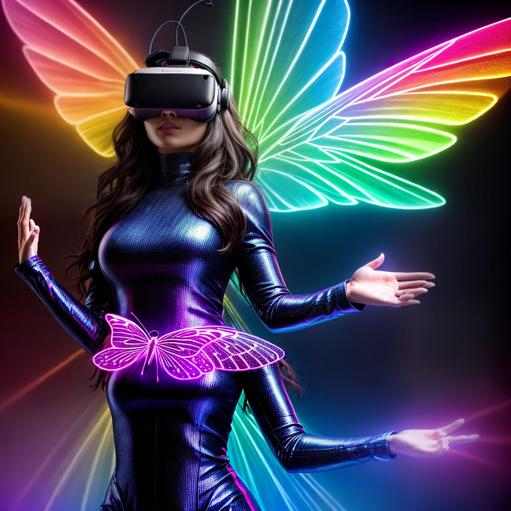 Fotos realidade virtual mundo holografico borboleta