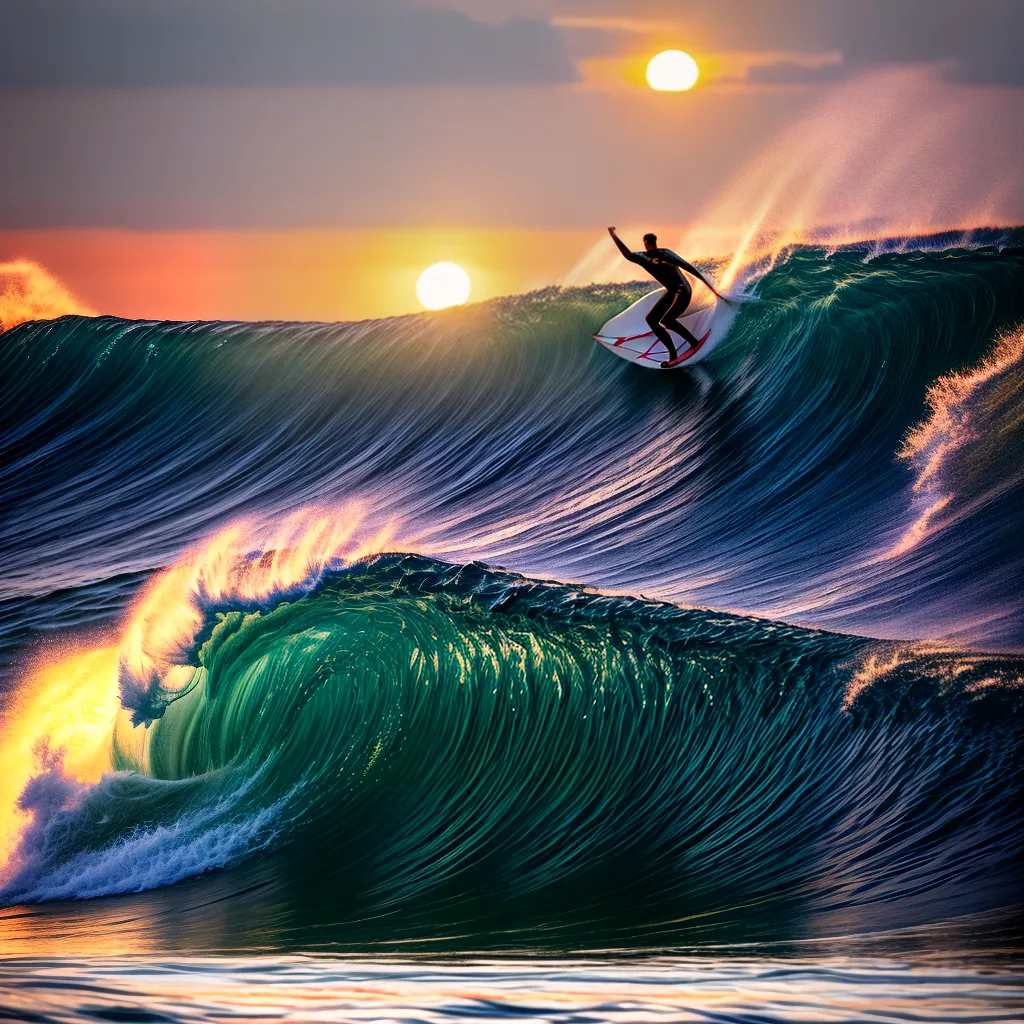 Fotos renascimento ondas gigantes surfe por do sol