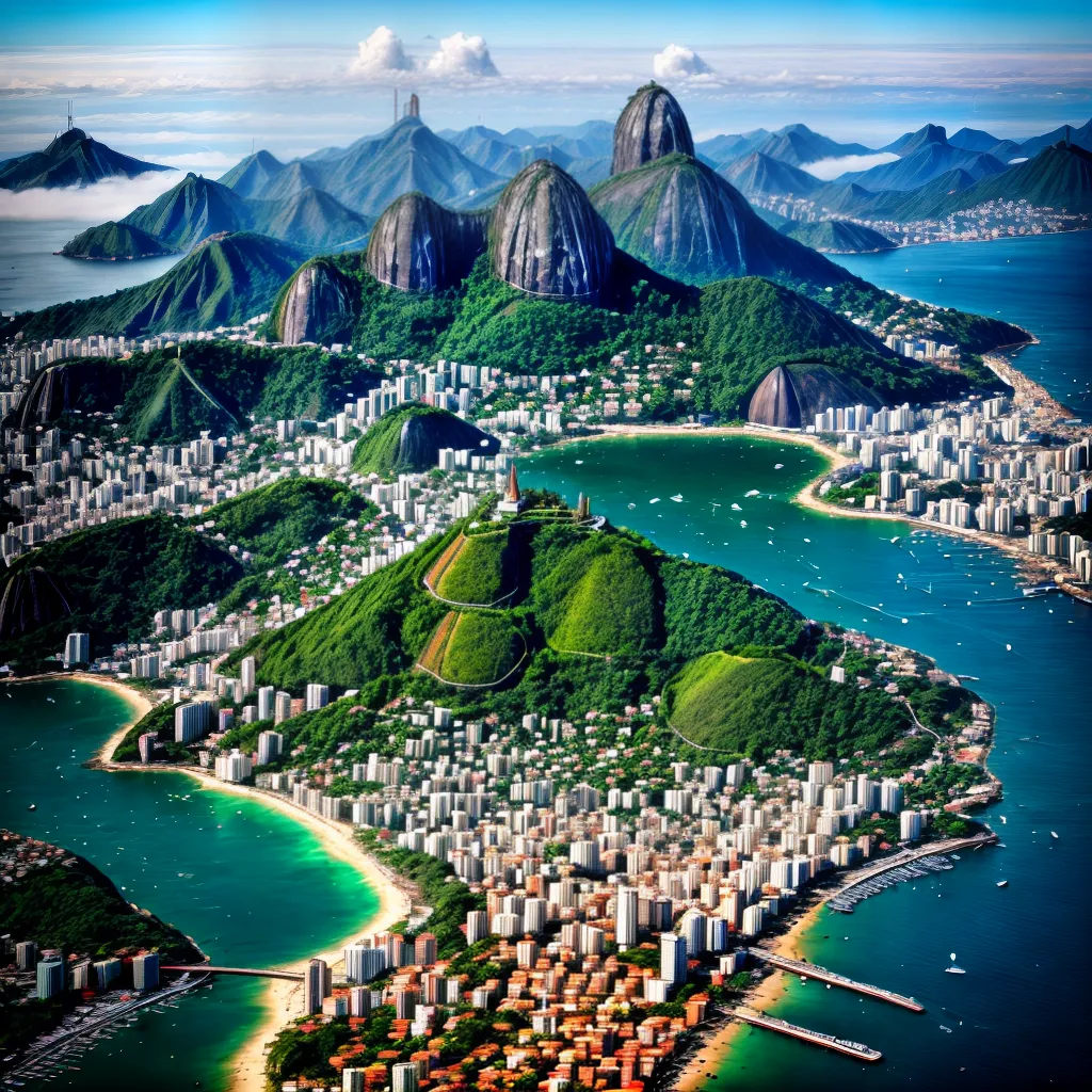 Fotos rio de janeiro aereo paisagem iconica