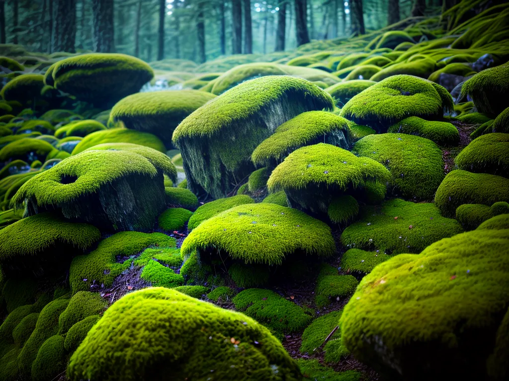 Fotos rocha musgo floresta encantadora
