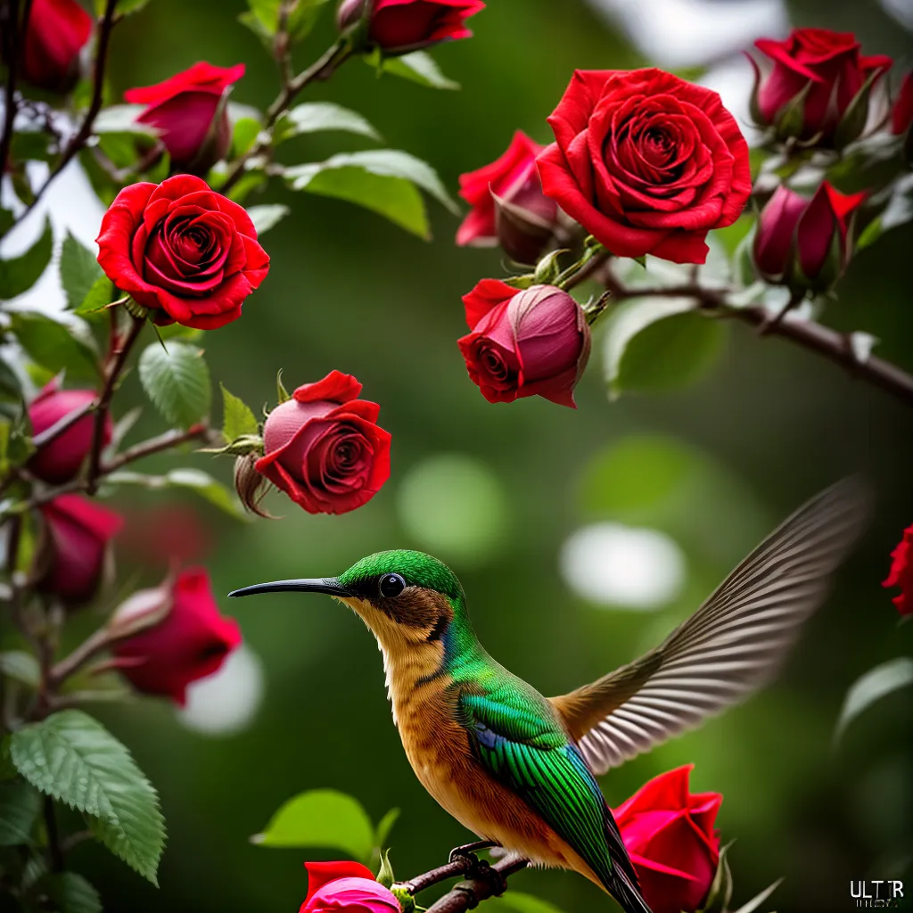 Sonhar com Flor e Ave: Qual o Significado? 5 Fotos rosa vermelha jardim beija flor encanto