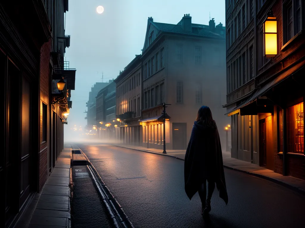 Descubra o Significado de Sonhar com uma Rapariga Misteriosa 6 Fotos rua noturna lua cheia silhueta misterio