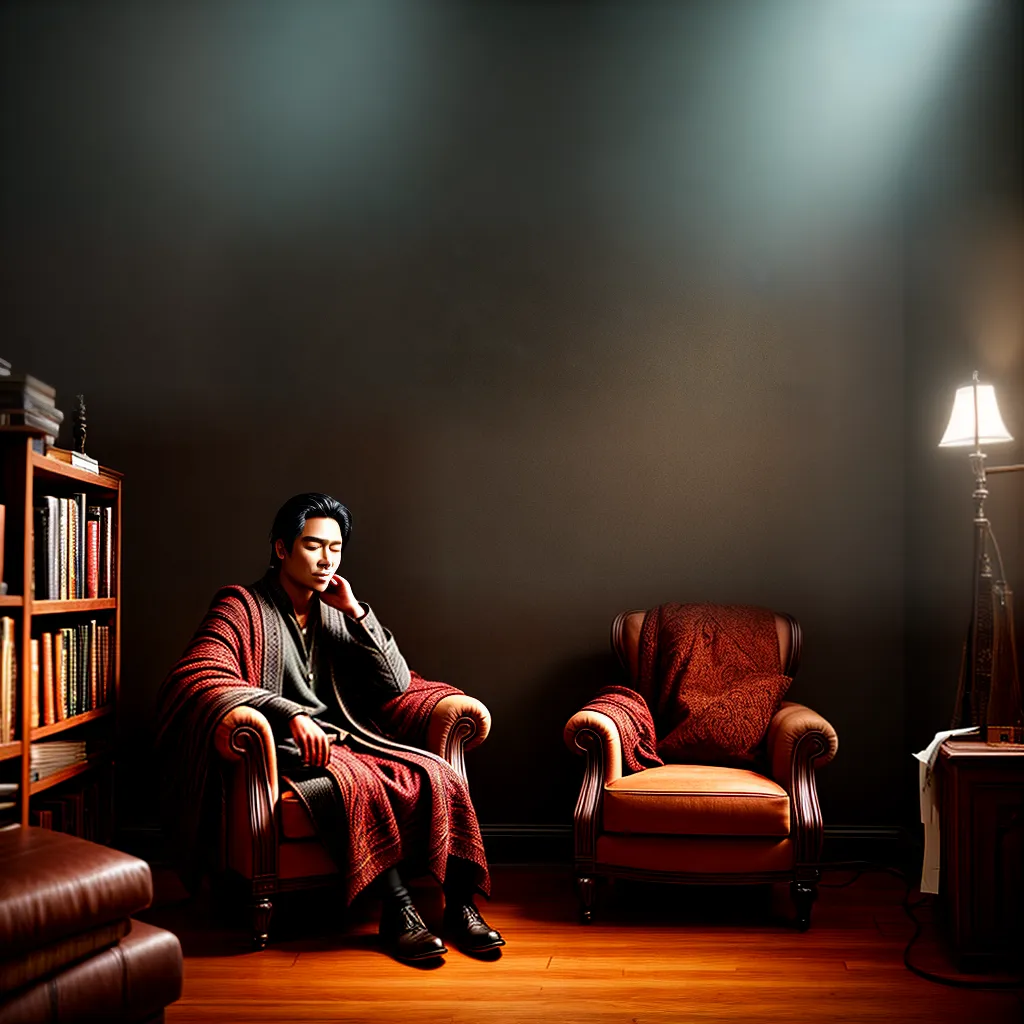Explorando o Subconsciente: Revelações do Gabinete Noturno 3 Fotos sala misteriosa leitura meditacao