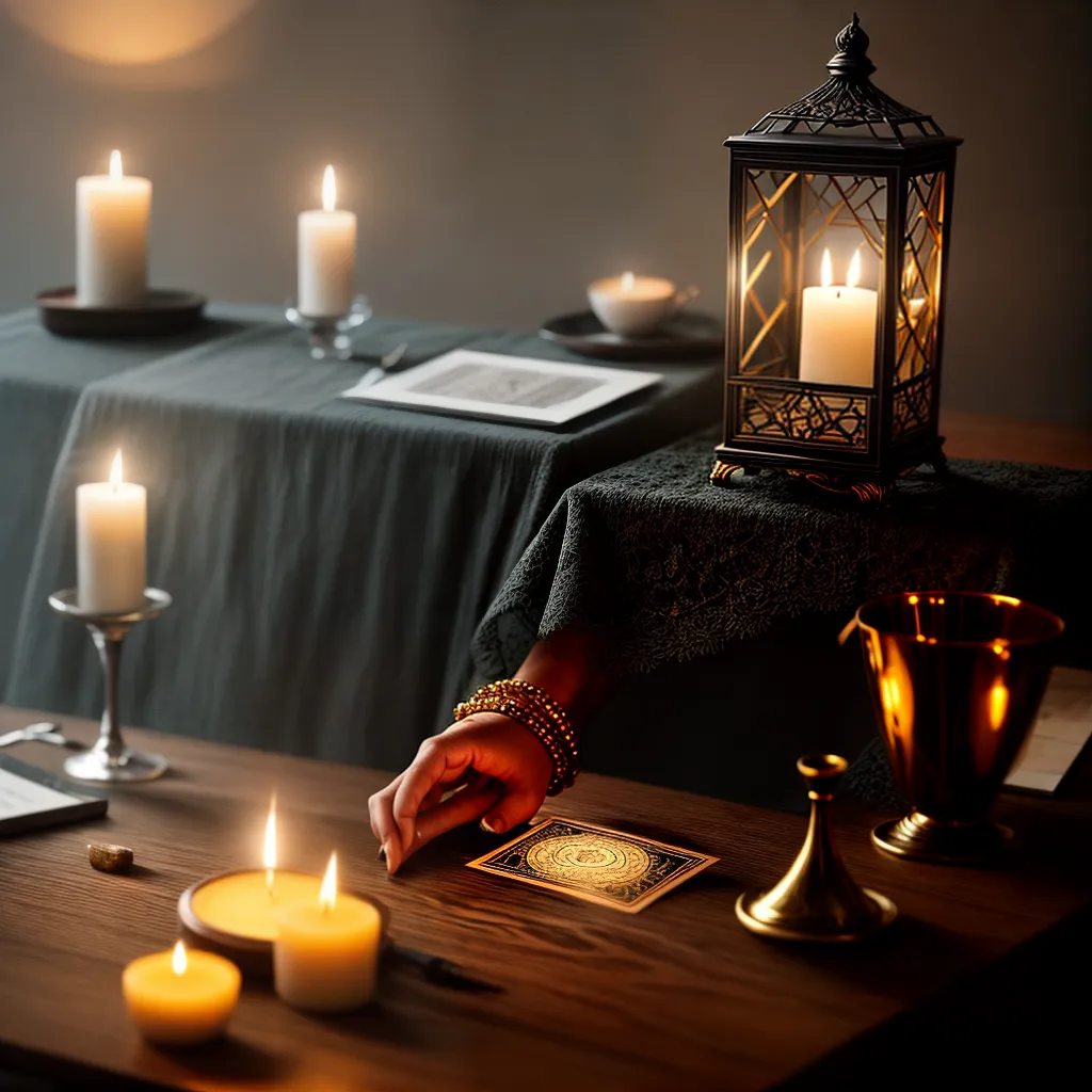 Fotos sala misteriosa tarot velas segredos