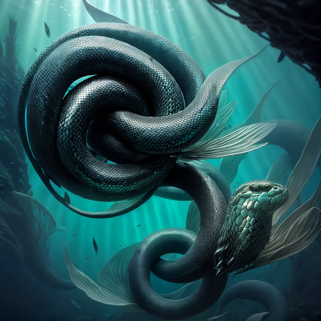 Fotos serpentes subaquaticas misteriosas brilho