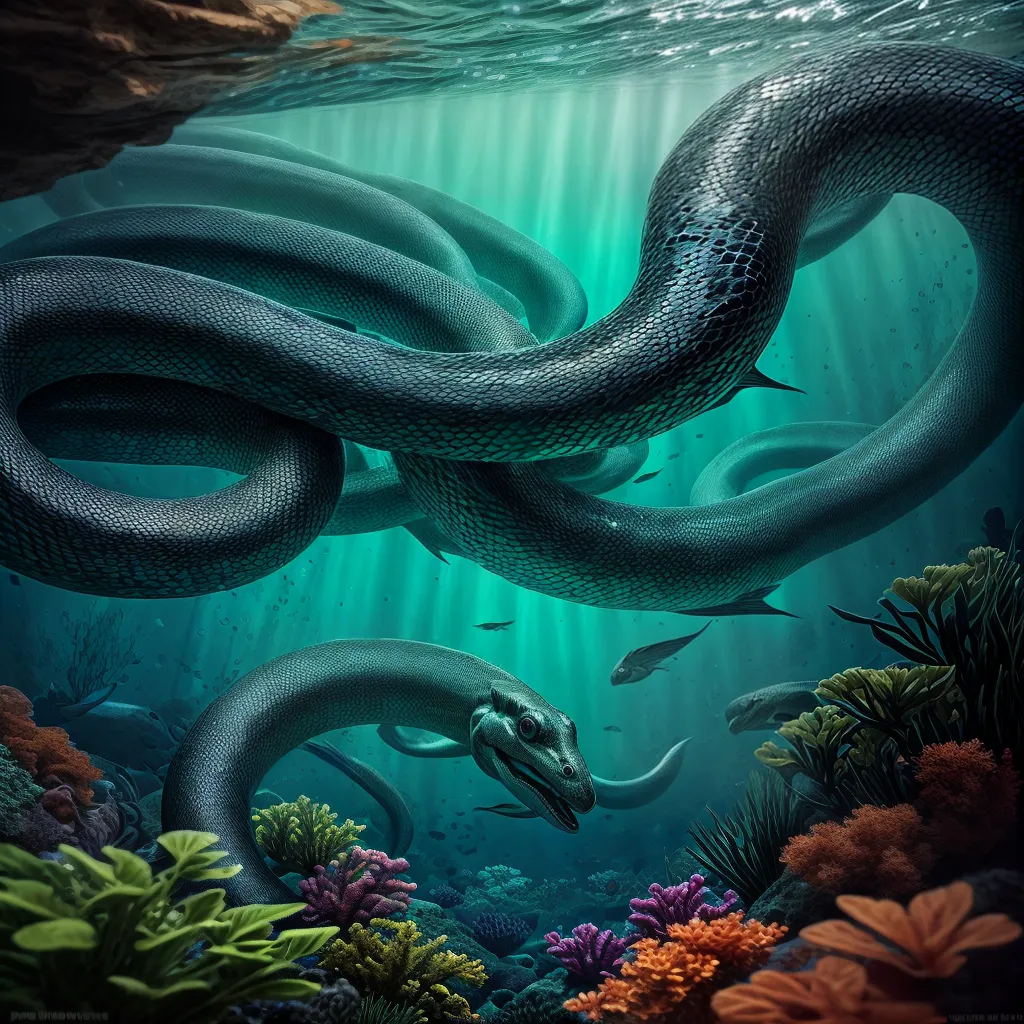 Fotos serpentes submersas misterio luz eterea
