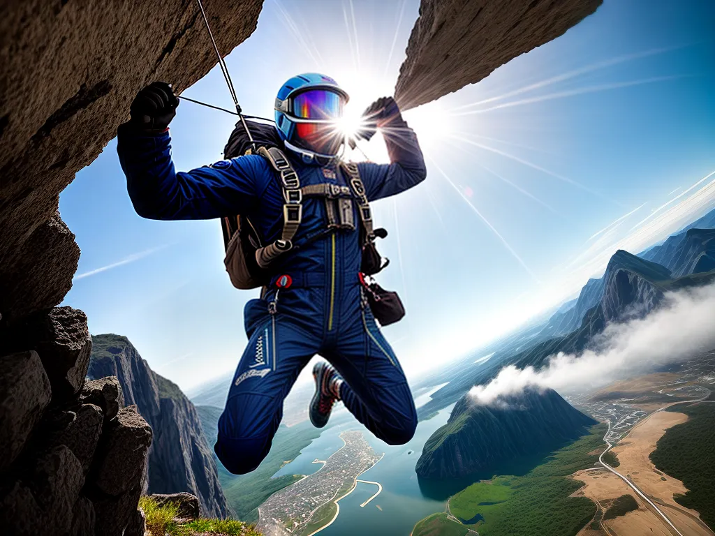 O Destino do Amaldiçoado-Capitão: Significado de Sonhar com Aventuras e Esportes Radicais 6 Fotos skydiver aventura adrenalina sol nuvens
