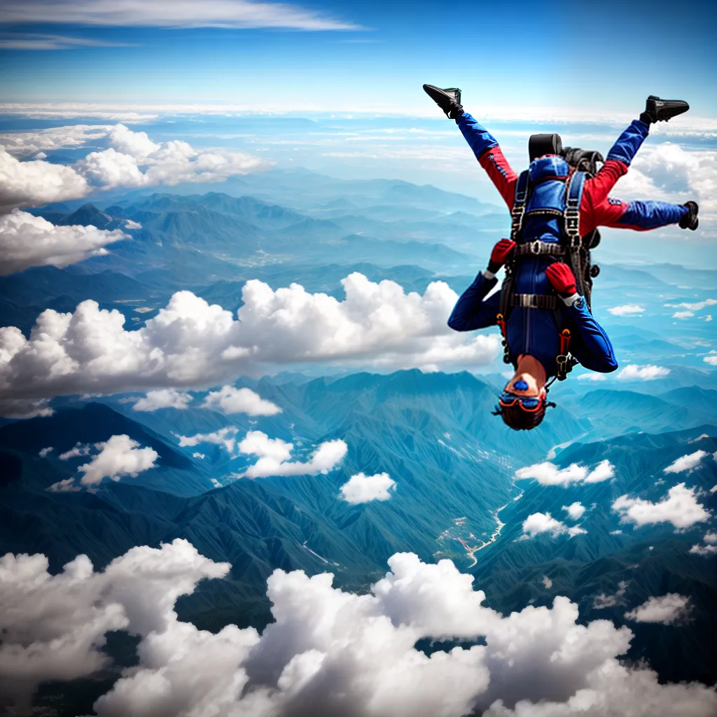 Fotos skydiving emocao liberdade nuvens