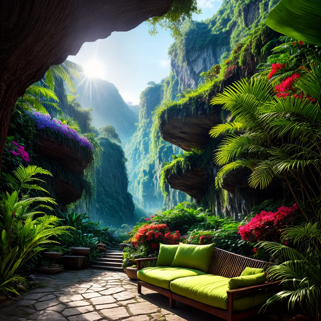 Fotos sofa selva exotica misterio