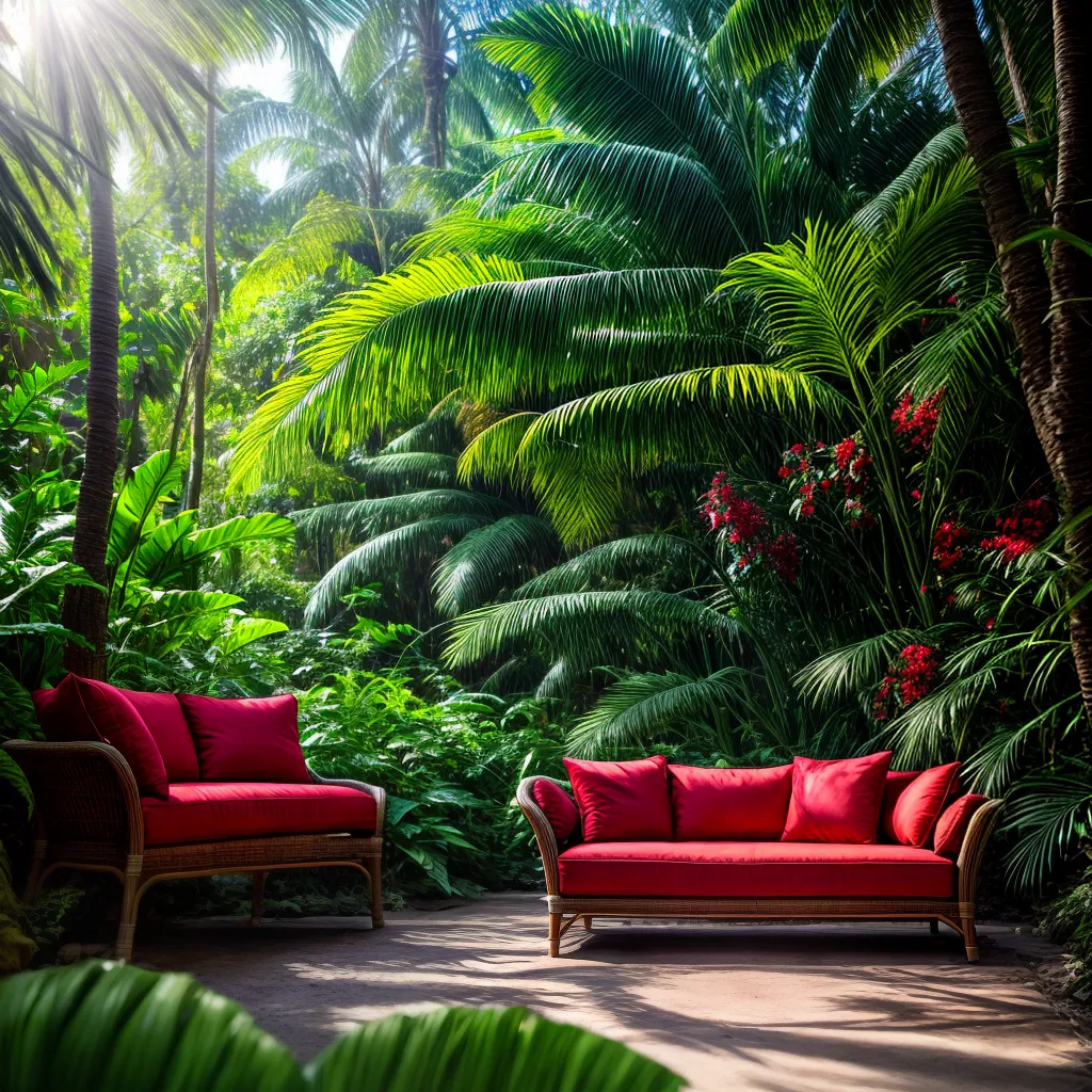 Fotos sofa selva flores borboletas sonhos