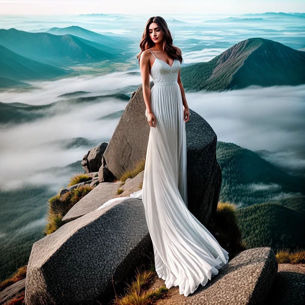 Fotos sonhador cume montanha elegancia
