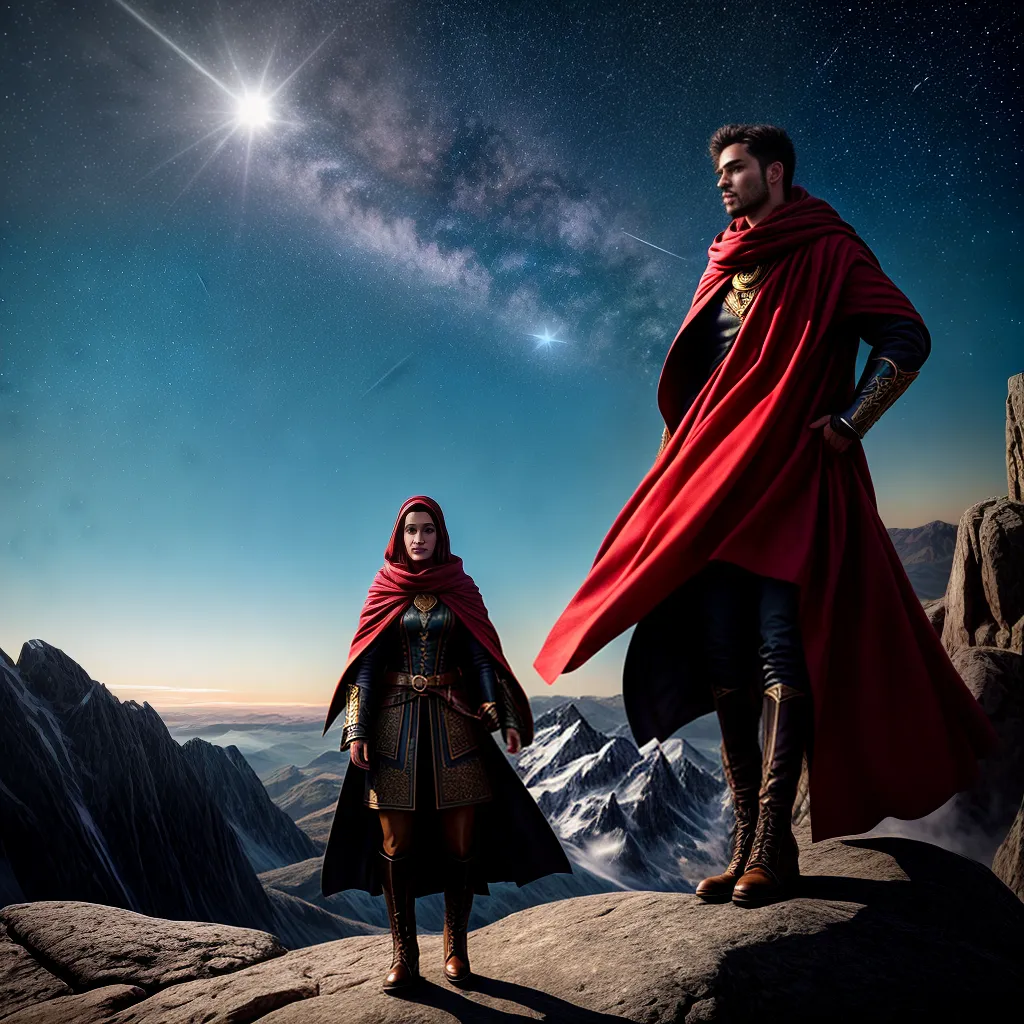 Fotos sonhador estrelas crescente montanha