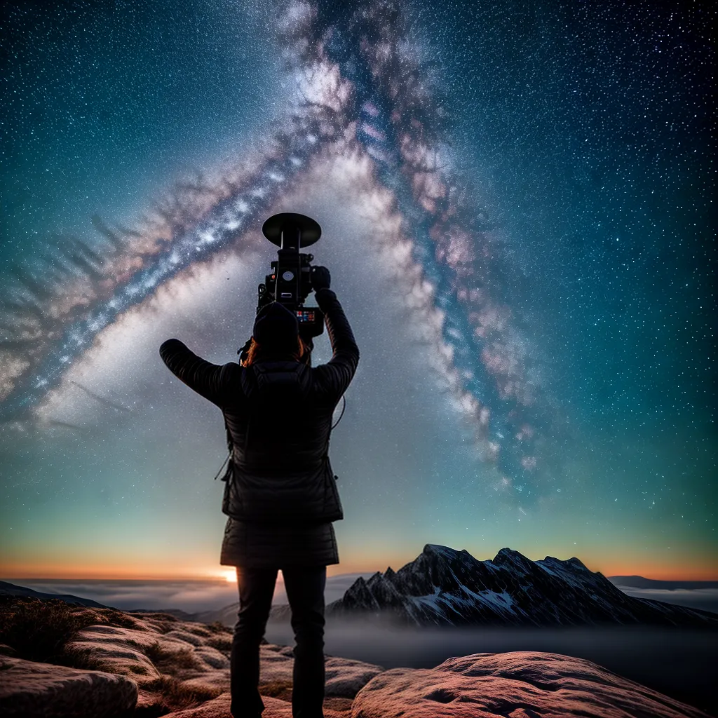 Fotos sonhador estrelas montanha 4