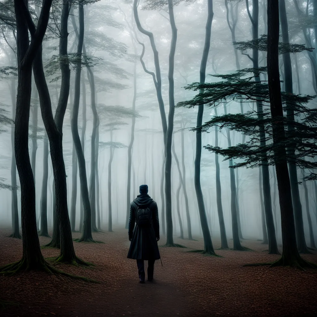 Fotos sonhador misterioso floresta luar