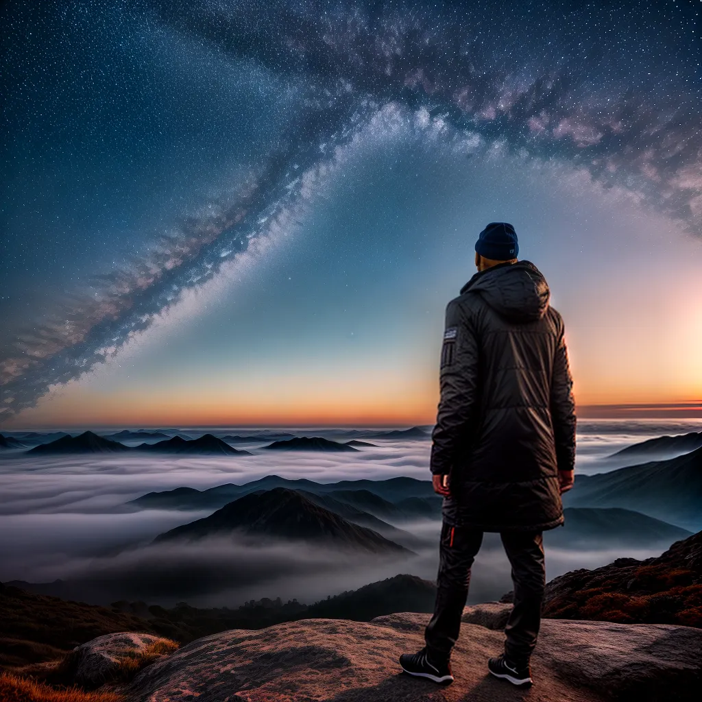 Fotos sonhando estrelas montanha universo