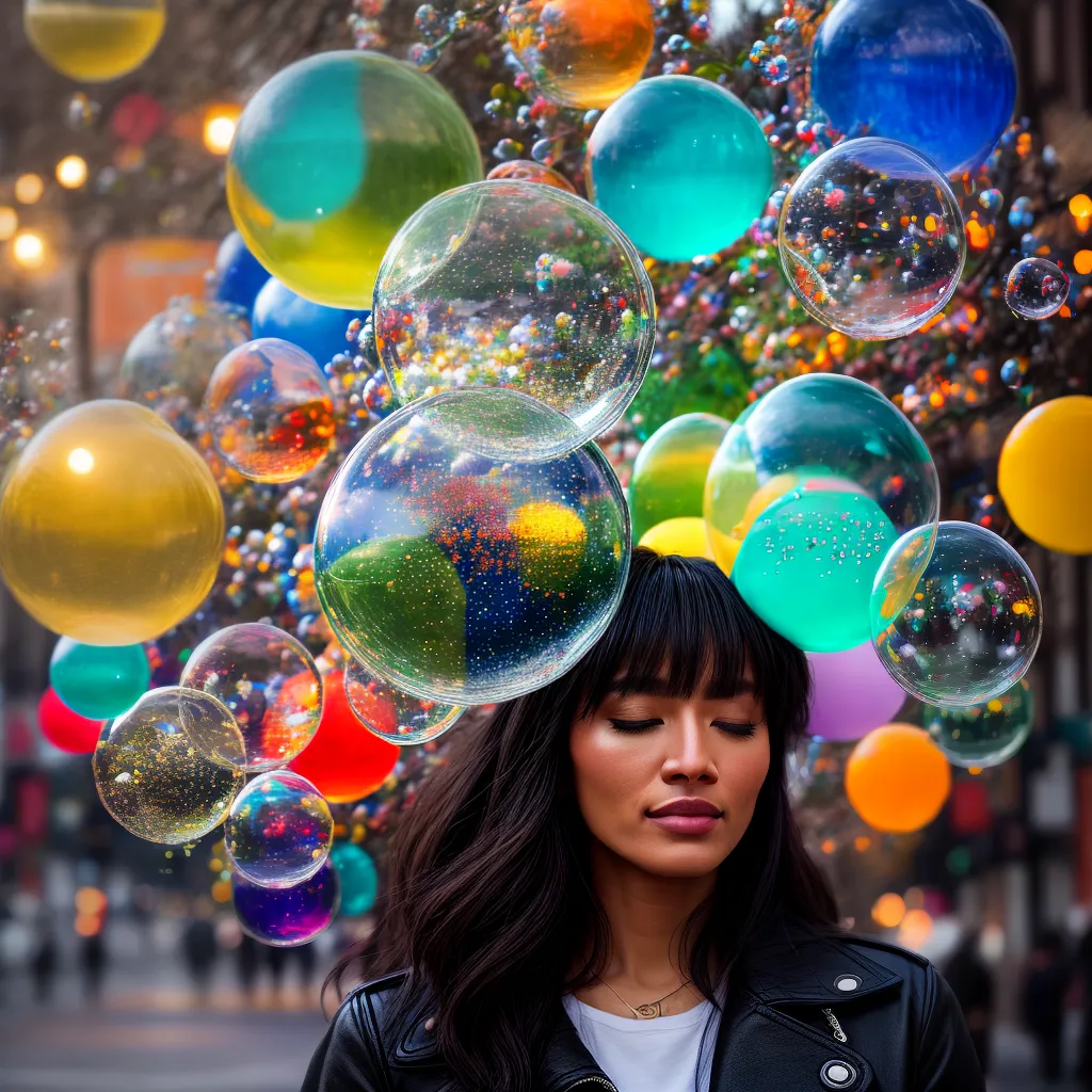 Fotos sonho bolhas coloridas cidade criaturas