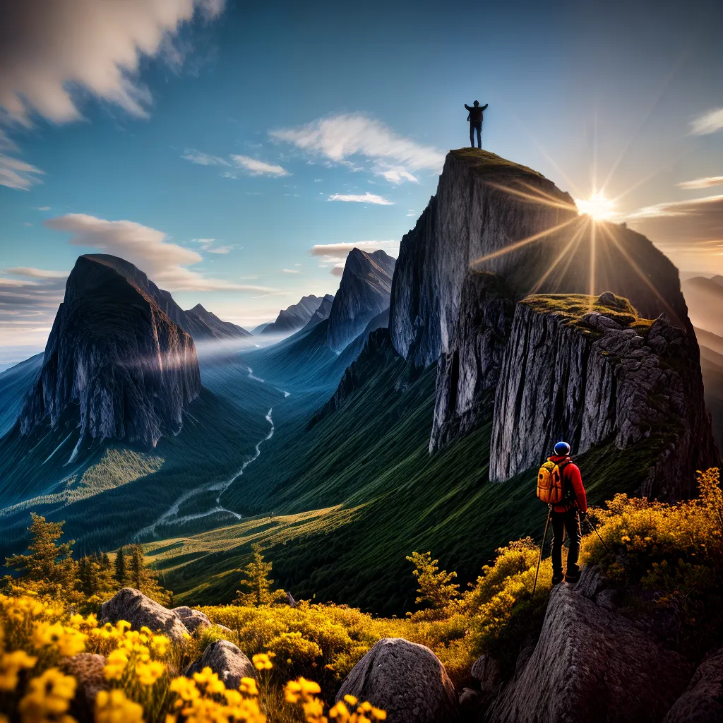 Fotos sonho cena montanha luz dourada