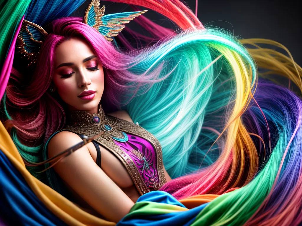 Fotos sonho colorido personagem deitado